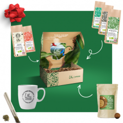 Coffret en noyer de 6 thés vrac BIO