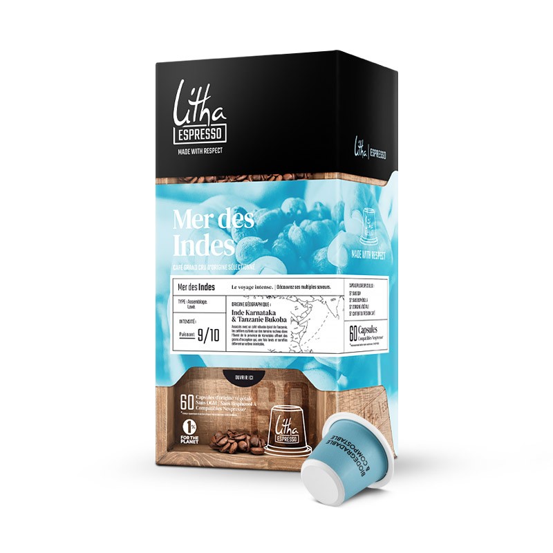 60 Capsules café Mer des Indes - LITHA ESPRESSO