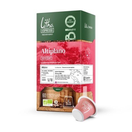 Capsules compatible Nespresso® décaféiné Alti Plano- Litha Espresso Capsules compatible Nespresso® décaféiné Alti Plano- Litha Espresso