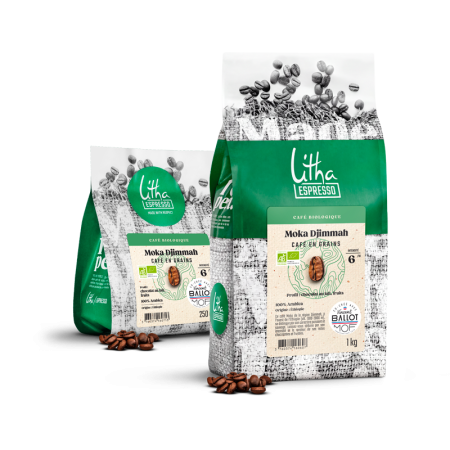 Café en Grains Moka Djimmah Éthiopie, Intense & Sauvage
