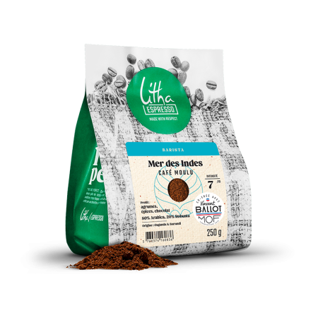 Café Moulu Mer des Indes, Blend Arabica & Robusta d'Afrique