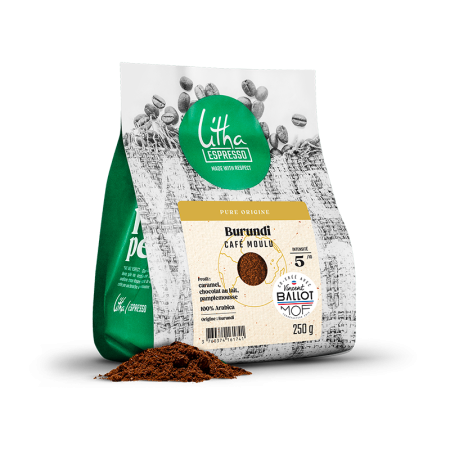 Café Moulu Burundi Nkanda, 100% Arabica Bourbon Rouge